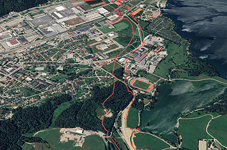 Image: Bird's eye view of highway section 